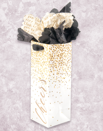 Confetti Cheers Wine Bags - Elegant & Reusable Gift Bags for Champagne, Wine Bottles - Perfect for Weddings, Bridal Showers & Celebrations