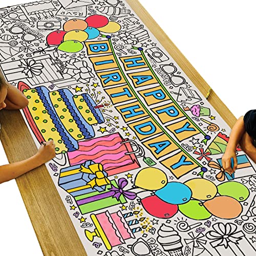 Giant Happy Birthday Coloring Poster for Kids - 30