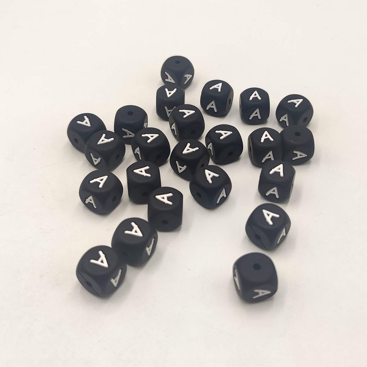 12mm Square Silicone Alphabet Beads - DIY Jewelry Making for Keychains & Lanyards