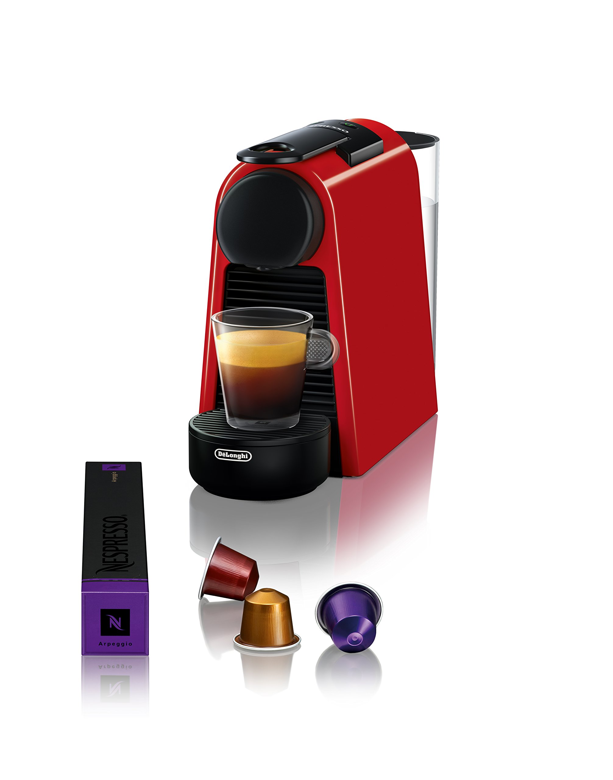De'Longhi Nespresso Essenza Mini Espresso Machine with Milk Frother - 20.3oz Compact Coffee Maker for Home & Office - Perfect for Espresso & Cappuccino Lovers (Red)