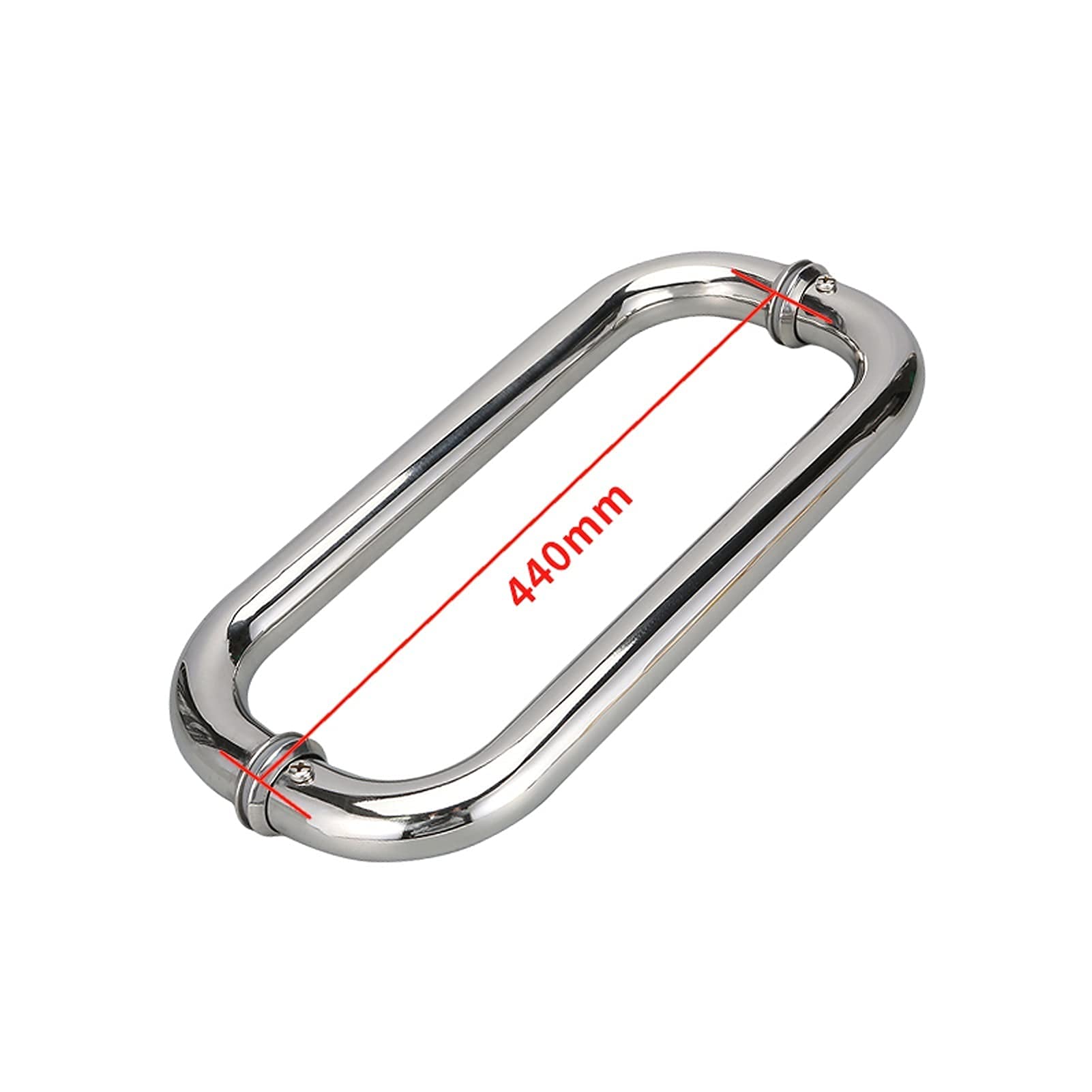 Stainless Steel Shower Door Handle - Heavy Duty Push Pull for Bathroom (440mm) - Replace Old Handles