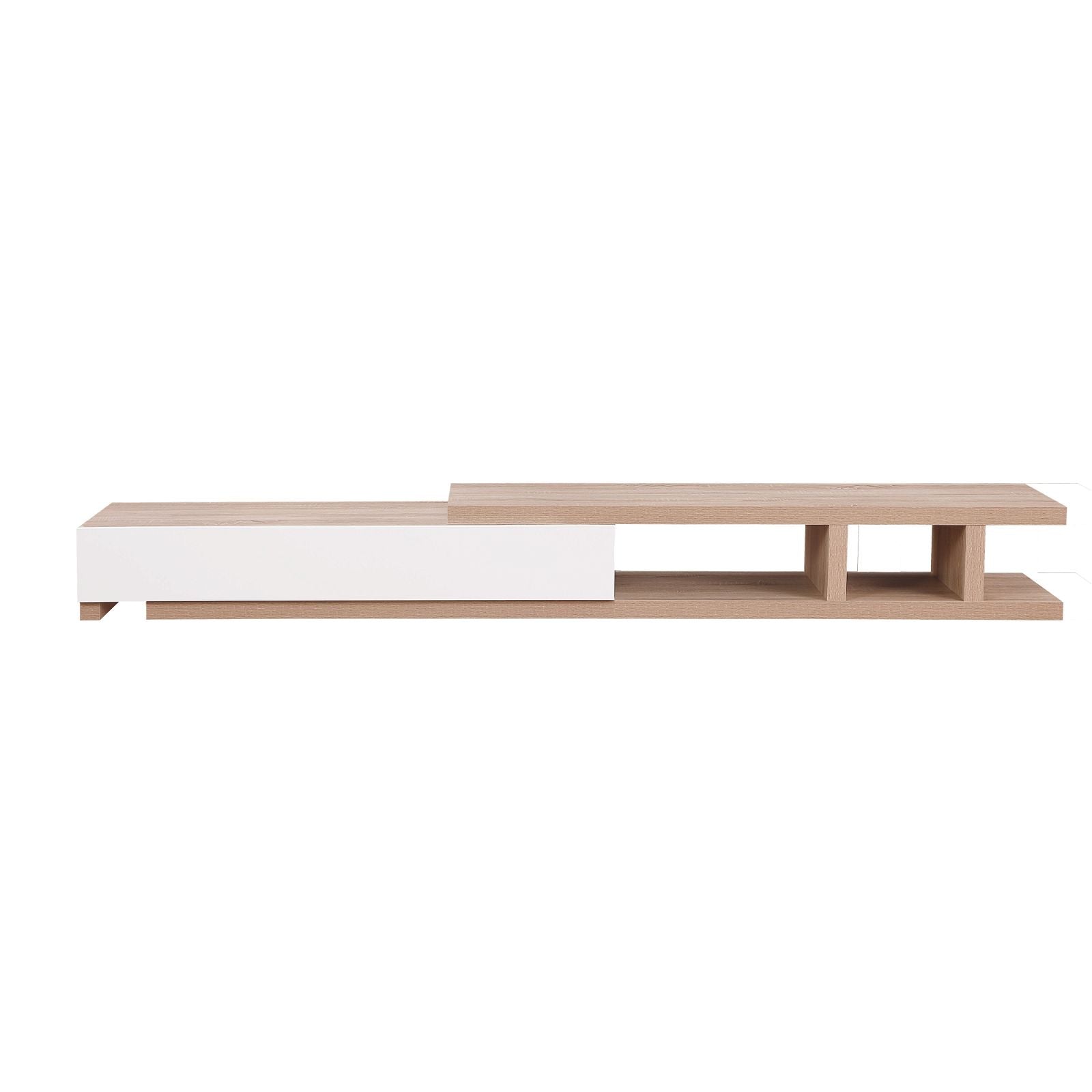 Criterion Extendable TV Stand 279cm - Solid Oak Entertainment Center for Living Room, Home Theater & Media Storage | Modern TV Cabinet with Adjustable Shelves