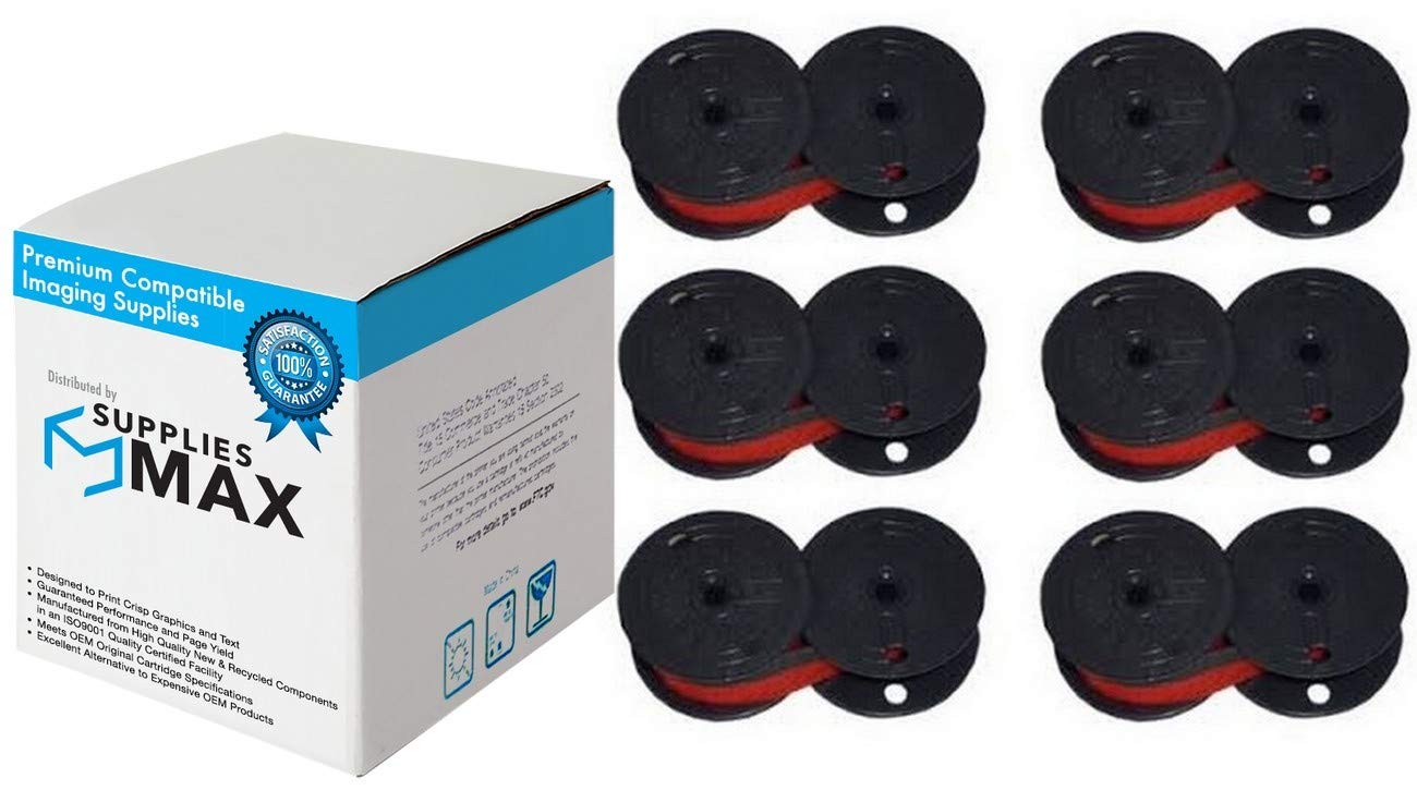 Compatible Replacement Ribbon Cartridge for Olympia EC-5000 & EC-6000 Printers - Black/Red (6-Pack, 934C) - Ideal for Office, Retail, and Banking Documents