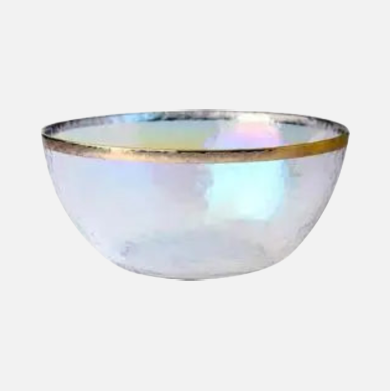 Aurora Gold Edge Glass Plate & Bowl Set - Elegant Dinnerware for Special Occasions, Perfect for Weddings, Parties, and Fine Dining