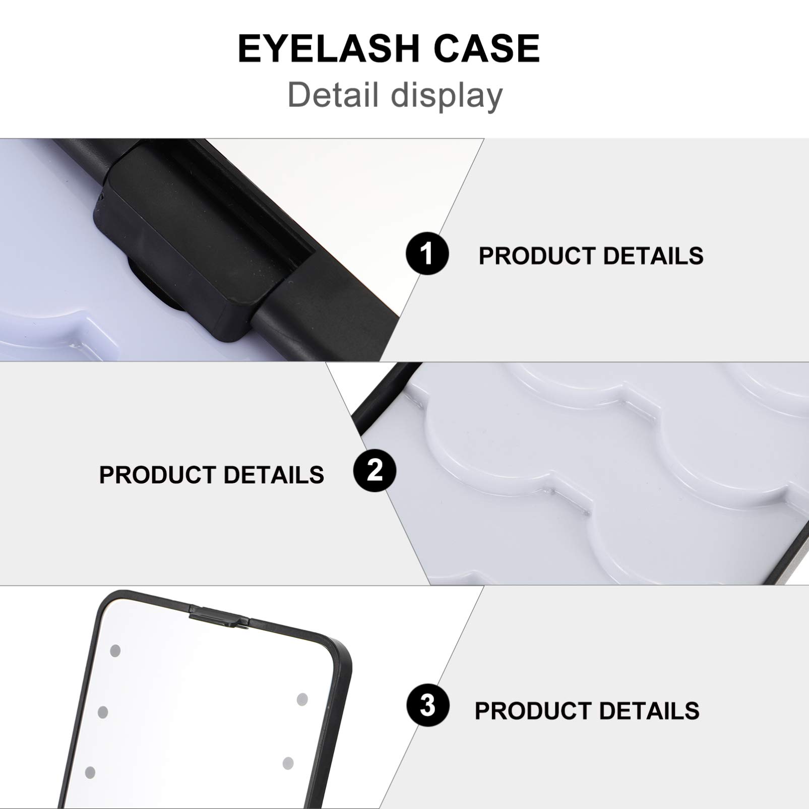 Beaupretty LED Makeup Storage Box with Mirror - Eyelash Organizer Case for Travel & Home Use - Waterproof Lash Holder Container for False Eyelashes & Makeup Tools