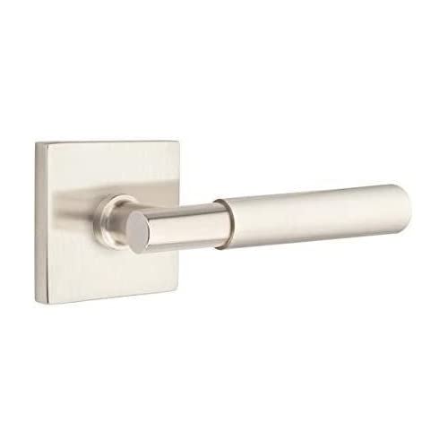 Emtek Passage Set with CF Mechanism - Square Rosette & Myles Lever in Oil Rubbed Bronze Finish for Interior Doors & Home Security