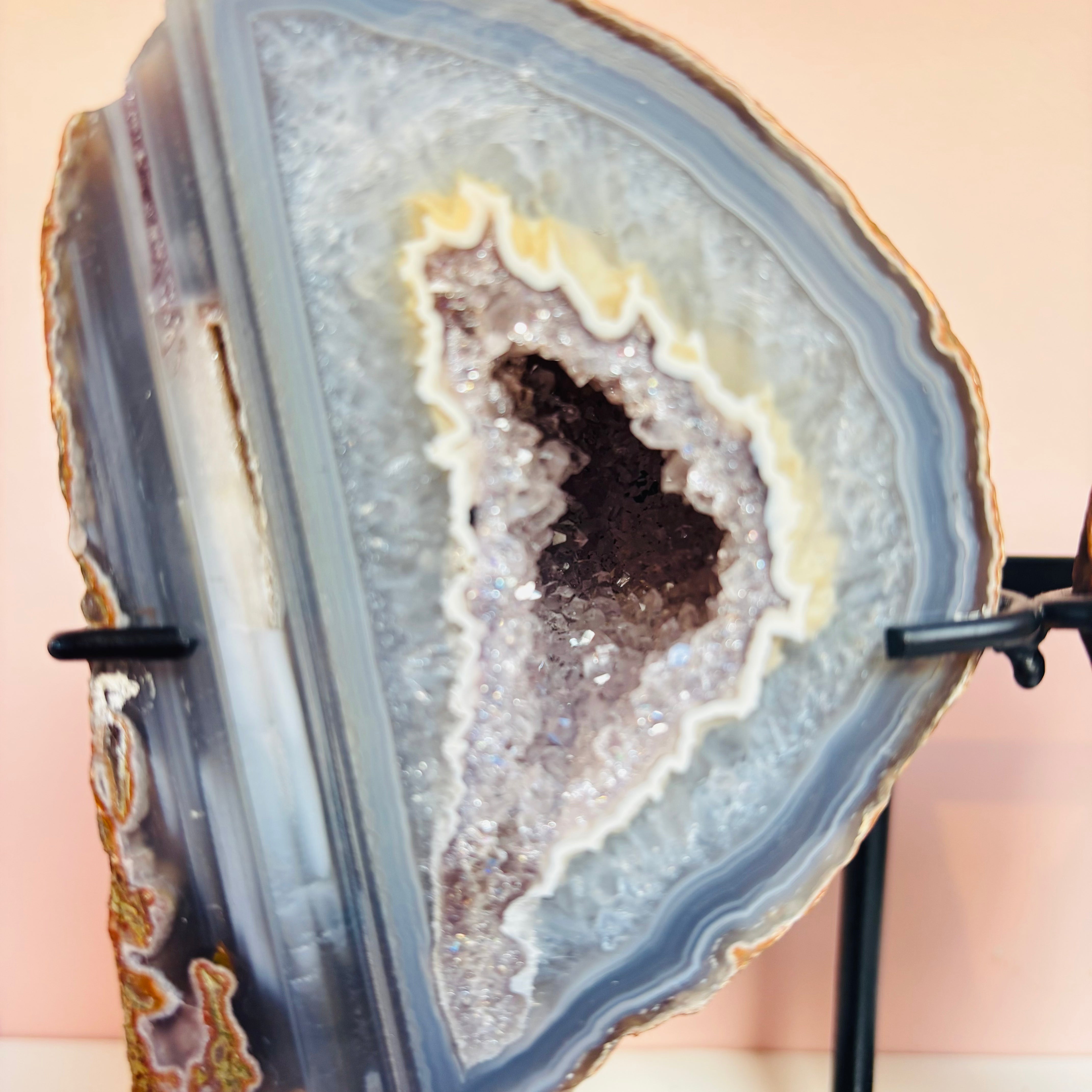 Unique Agate Amethyst Butterfly on Stand - Handcrafted Home Decor for Living Room, Bedroom & Office