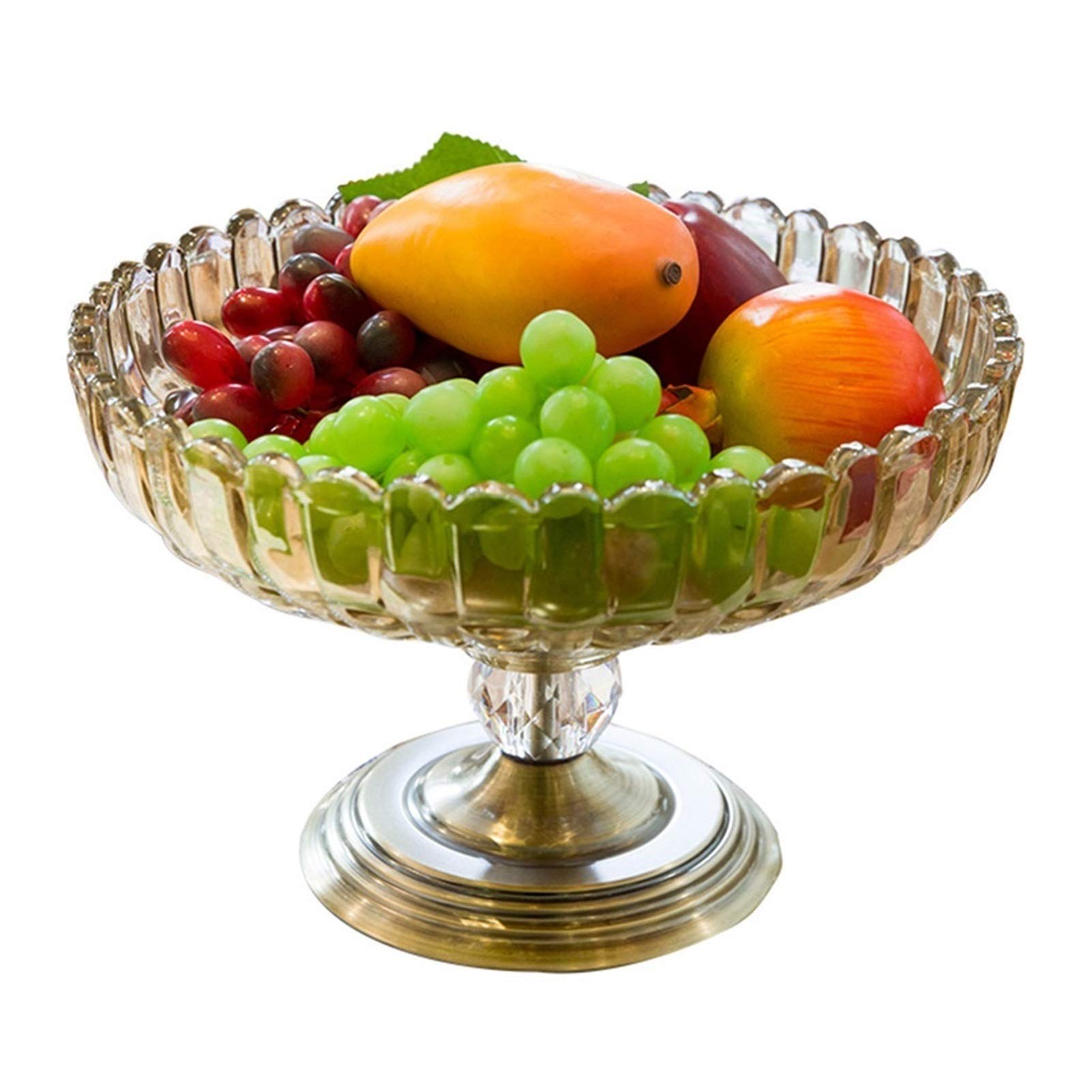 Premium Glass Fruit Tray - 30x20cm Gold Kitchen Countertop Organizer for Fruits, Snacks & Food Storage | Elegant Serving Bowl for Dining Table, Tea Party & Home Decor