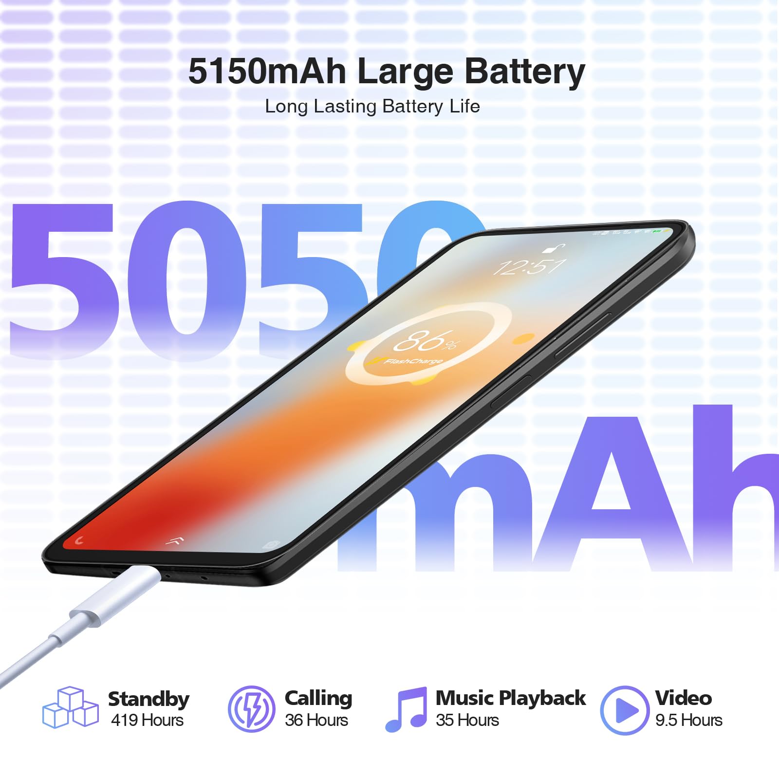 DOOGEE N55 Unlocked Smartphone (2025) - 9GB RAM, 128GB ROM (Expandable to 1TB), 6.56