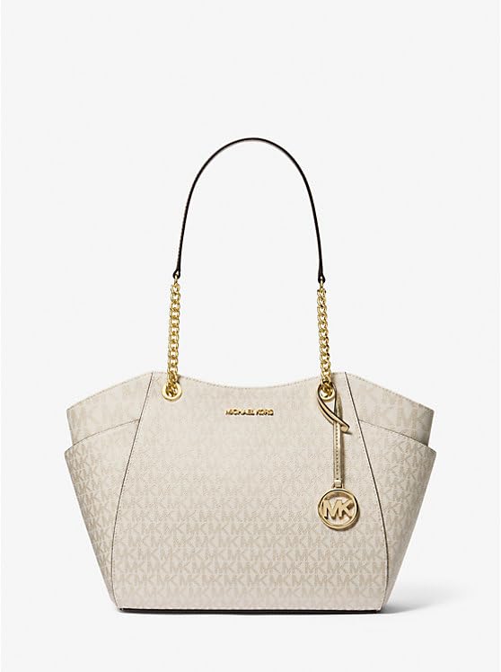 Michael Kors Jet Set Large Signature Logo Shoulder Bag for Women - Genuine Leather Crossbody Purse with Adjustable Strap, Perfect for Work, Travel & Everyday Use
