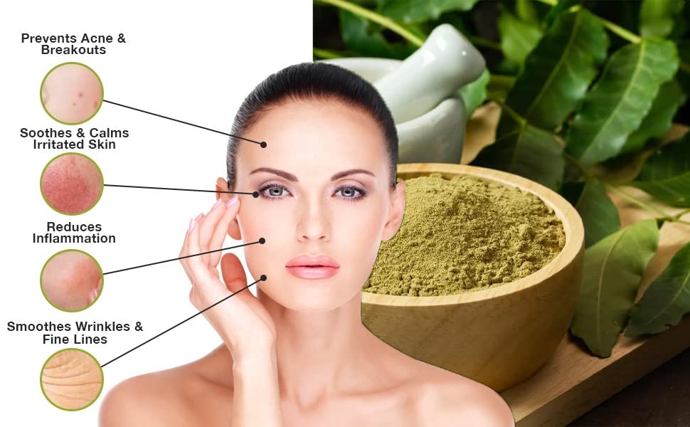 Pure Organic Raw Neem Powder 100g - All Natural Skin Care for Face & Body | Handmade Ayurvedic Treatment for Acne, Eczema & Glowing Skin | Perfect for DIY Beauty Masks & Home Spa Treatments