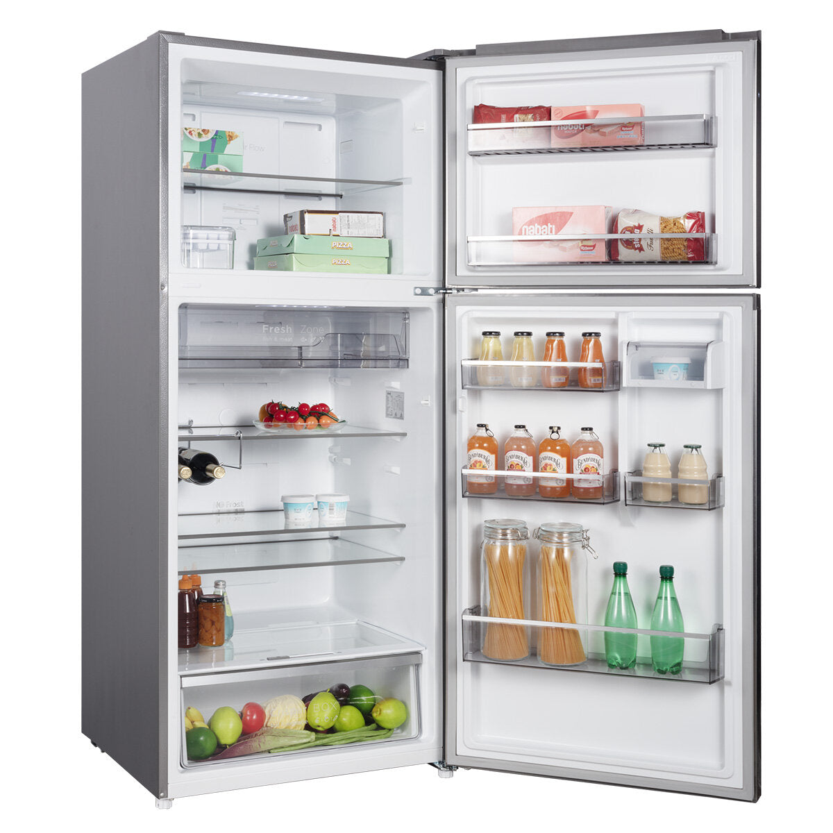 Brand New CHiQ 410L Top Mount Refrigerator in Stainless Steel - CTM408NSS5E Model with 5-Year Warranty | Energy Efficient Kitchen Appliance for Home, Office & Restaurant Use