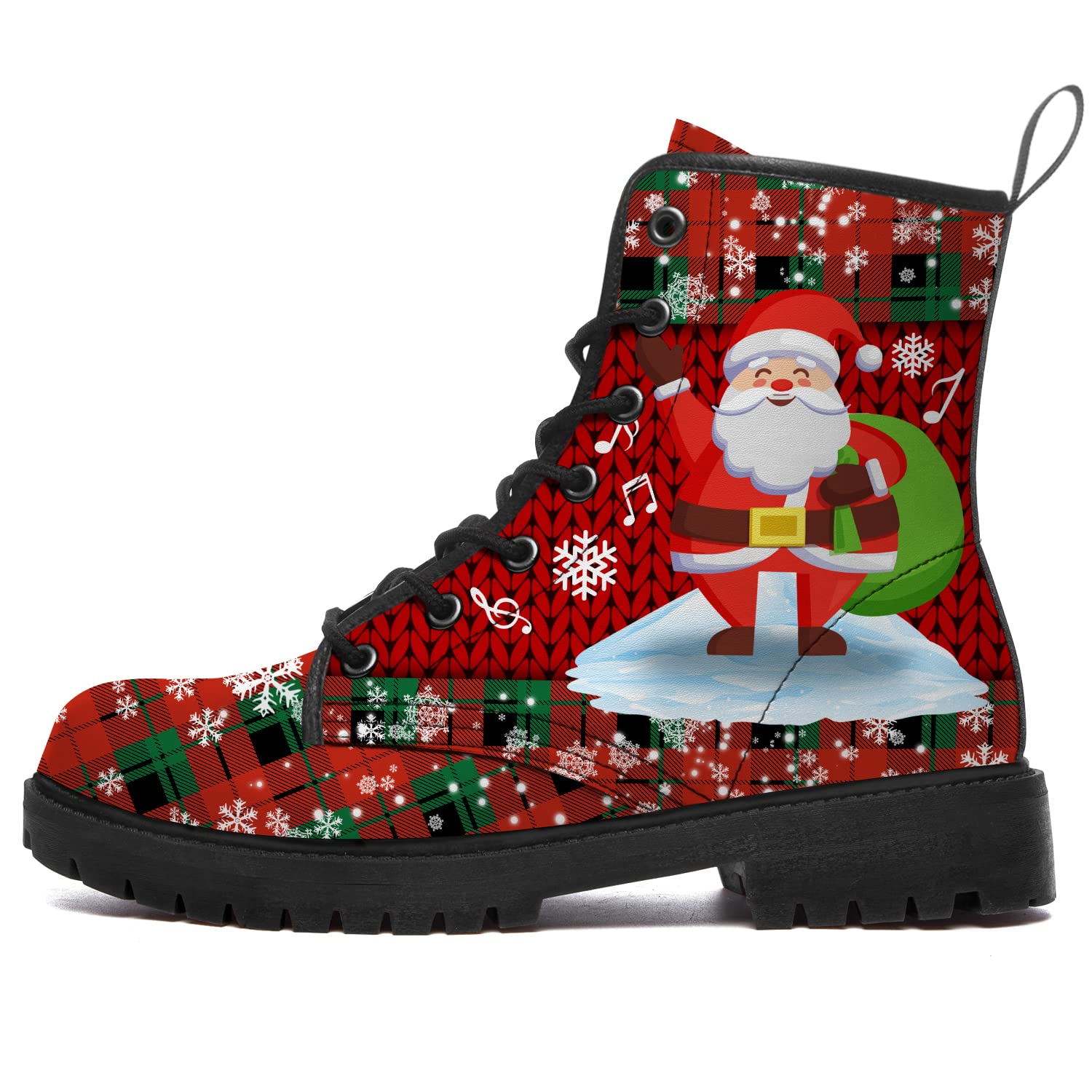 Waterproof Combat Boots for Women & Men - Round Toe Ankle Booties with Lace Up & Low Heel - Christmas Work Boots Shoes Gift for Her & Him - Perfect for Winter Hiking, Outdoor Work & Holiday Fashion