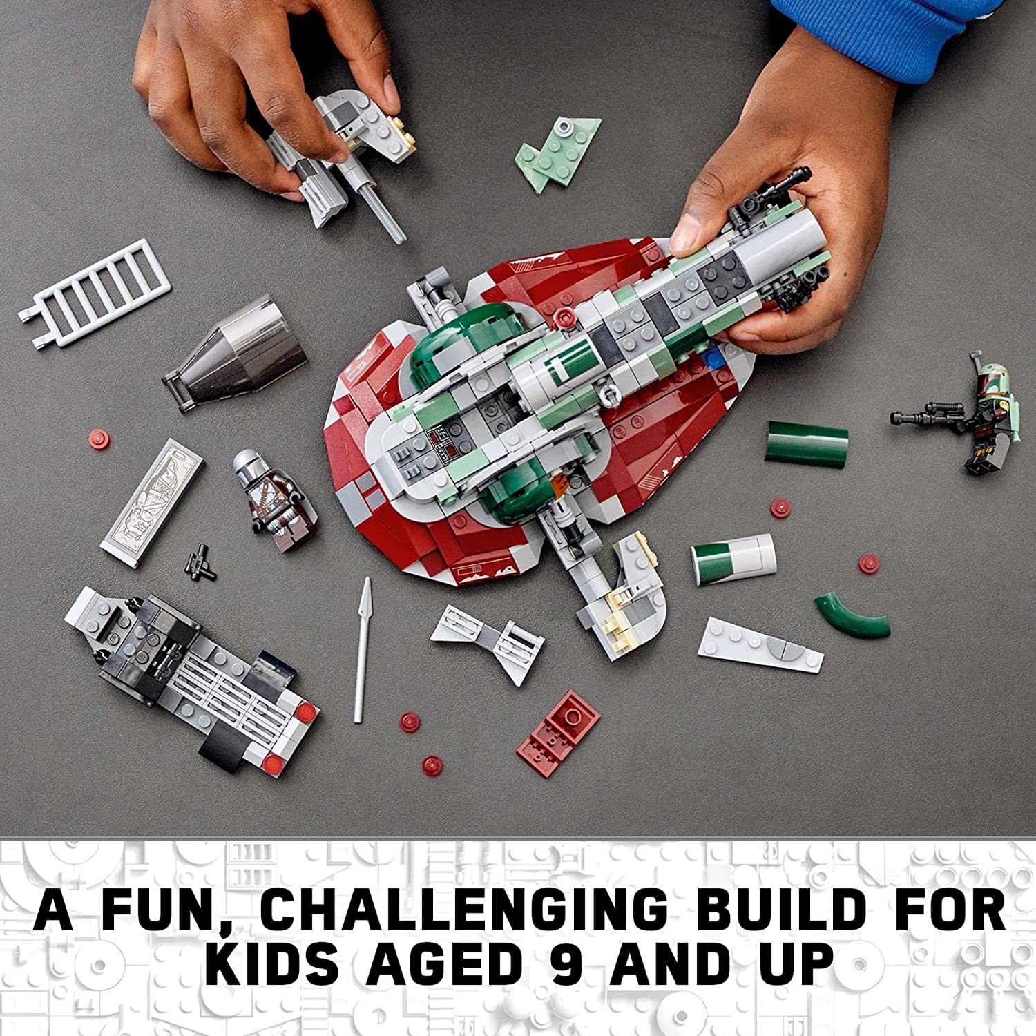 LEGO Star Wars Boba Fett's Starship 75312 Building Kit - 1,007 Pieces, Collectible Model for Adults & Kids - Perfect for Star Wars Fans, Display & Play - Build Your Own Mandalorian Bounty Hunter Ship
