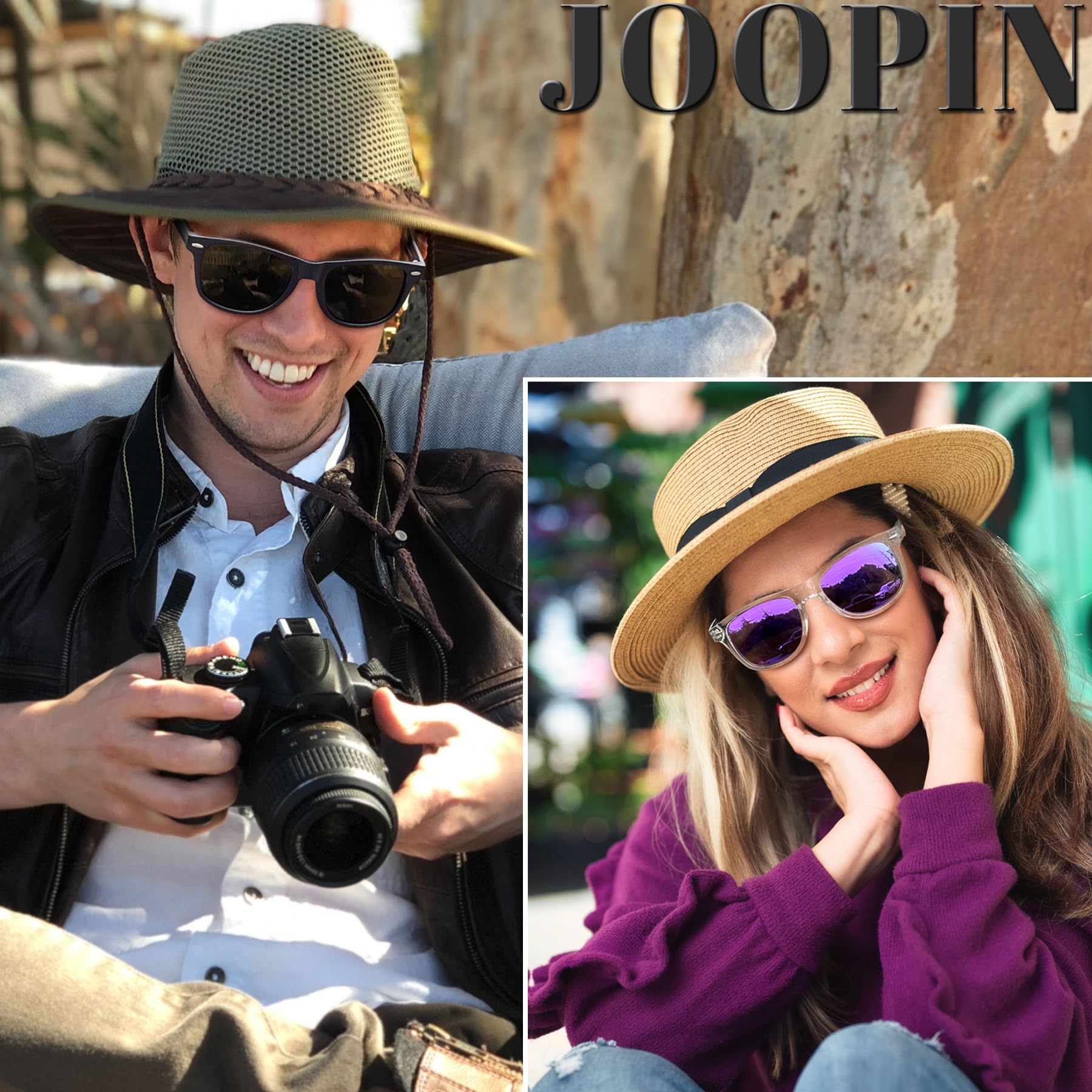 Joopin Square Polarized Sunglasses for Men & Women - UV Protection, Trendy Designer Shades for Outdoor, Driving & Fashion