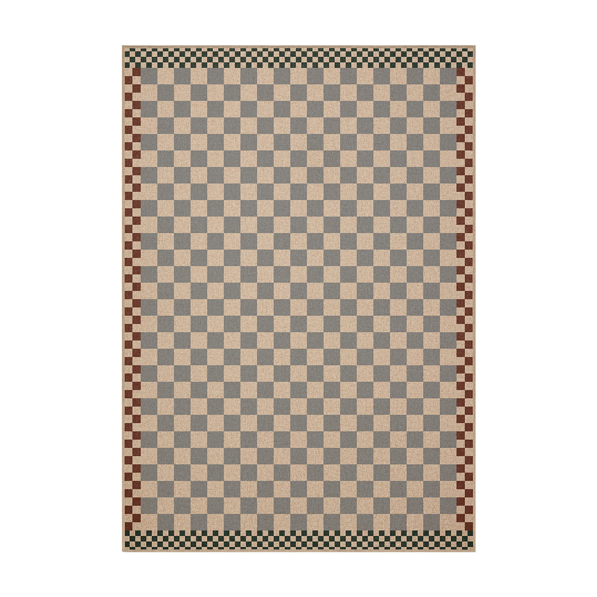 Stylish Checkered Jute Rug - Natural Eco-Friendly Handwoven Floor Mat for Living Room, Bedroom, or Boho Home Decor