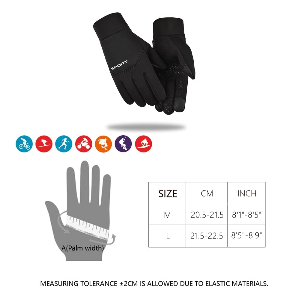 SOLO ACTFIT Winter Gloves - Touchscreen Compatible, Waterproof, Windproof, Anti-Slip Cycling Gloves for Men & Women - Ideal for Biking, Running, Driving, Climbing, and Skiing