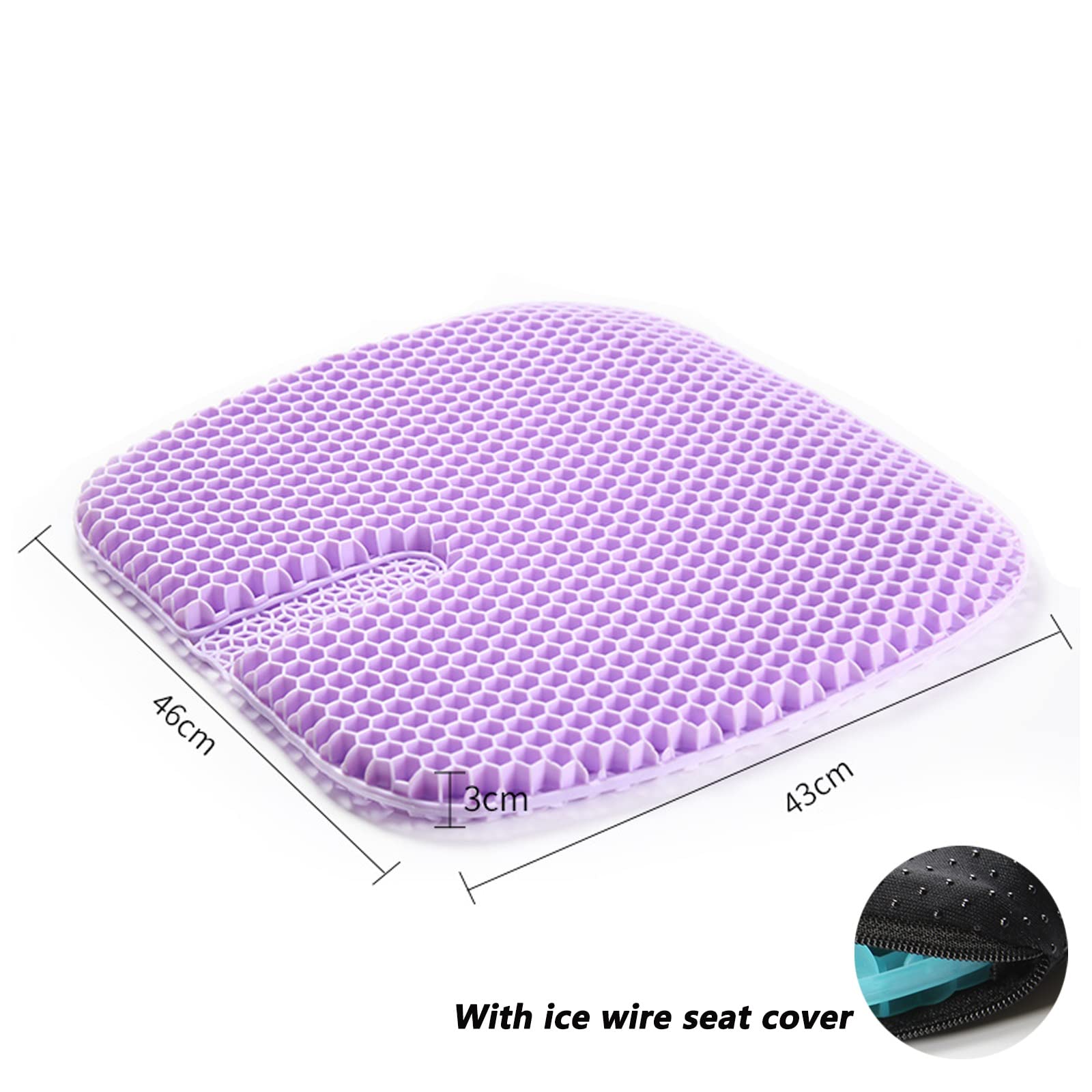 Summer Cool Gel Seat Cushion - Breathable Pressure Relief Pad for Office & Car (1.2