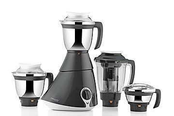 4 Jar Mixer Grinder - 110V Matchless Blender - New Model Gray for Smoothies, Juices & Indian Cooking - Perfect for Home & Restaurant Use