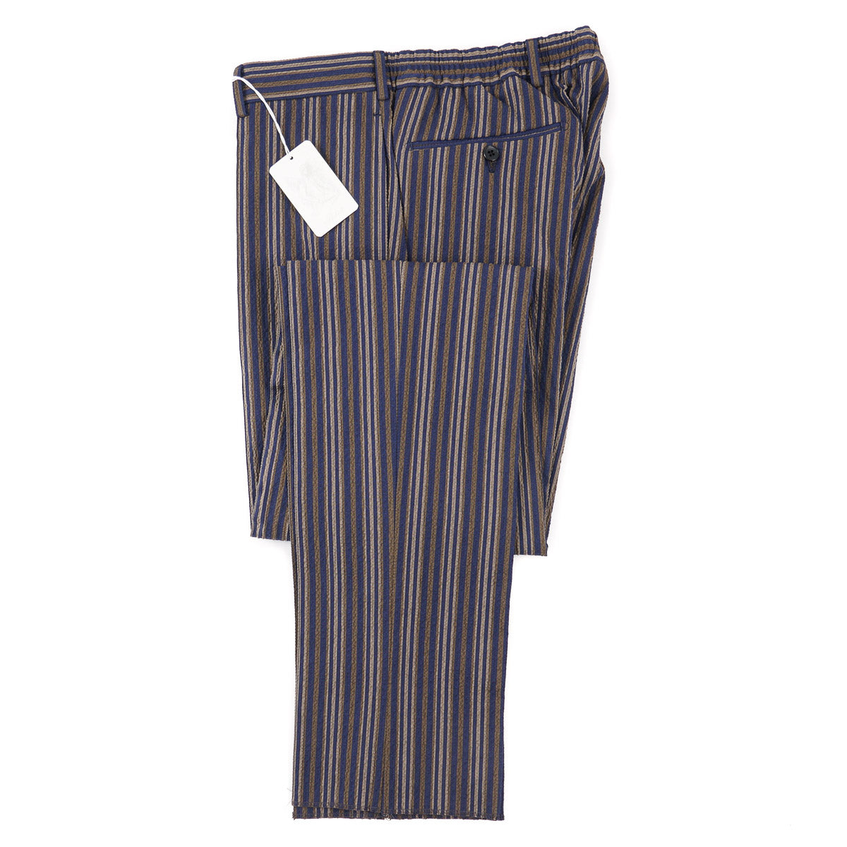 Belvest Lightweight Seersucker Cotton Pants for Men - Breathable Summer Casual Trousers | Perfect for Office, Travel & Outdoor Activities