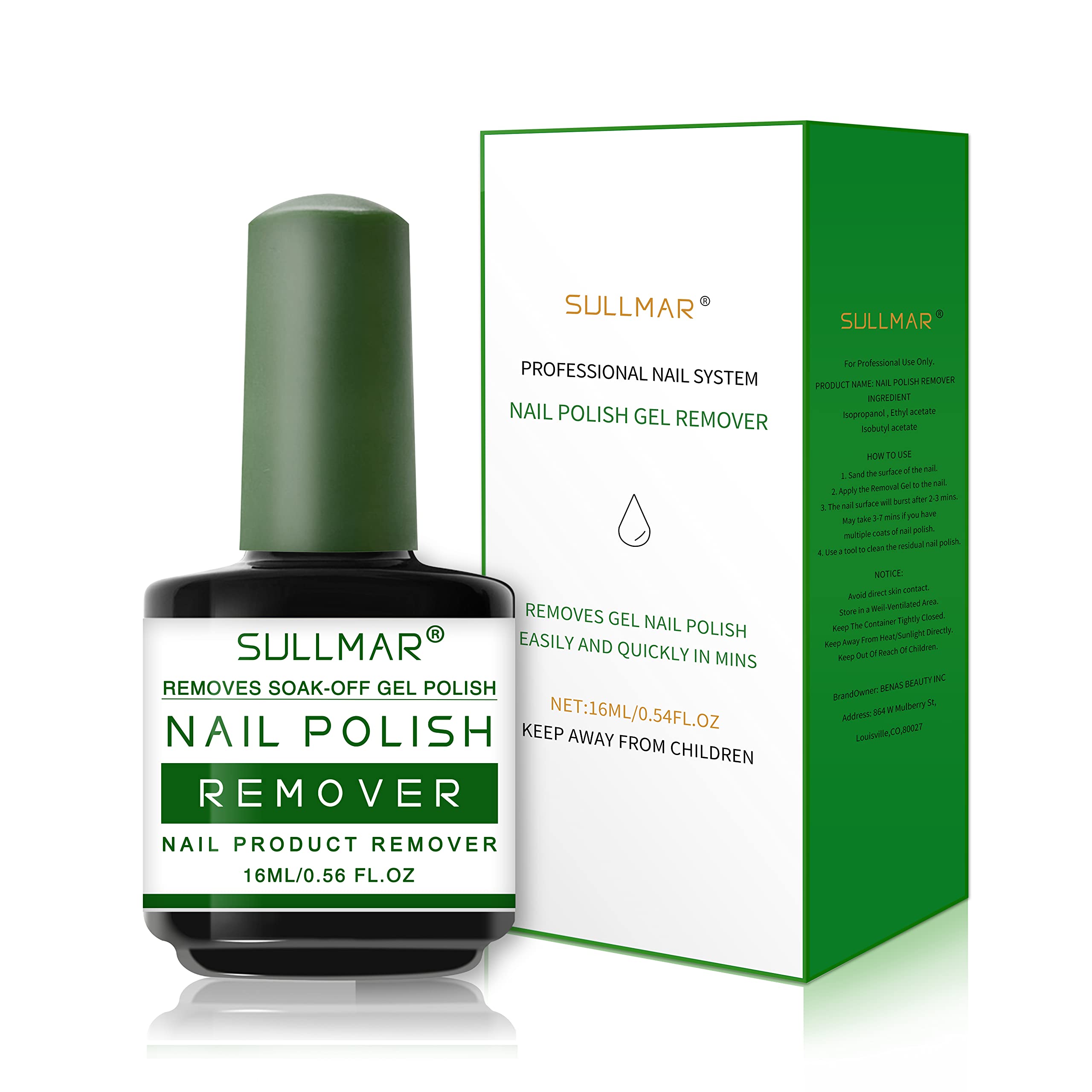 Fast-Acting Gel Nail Polish Remover - Works in 1-3 Minutes | 16ml Professional Strength Gel Nail Polish Remover for Salon & Home Use | Gentle Yet Effective for Gel & Regular Polish Removal