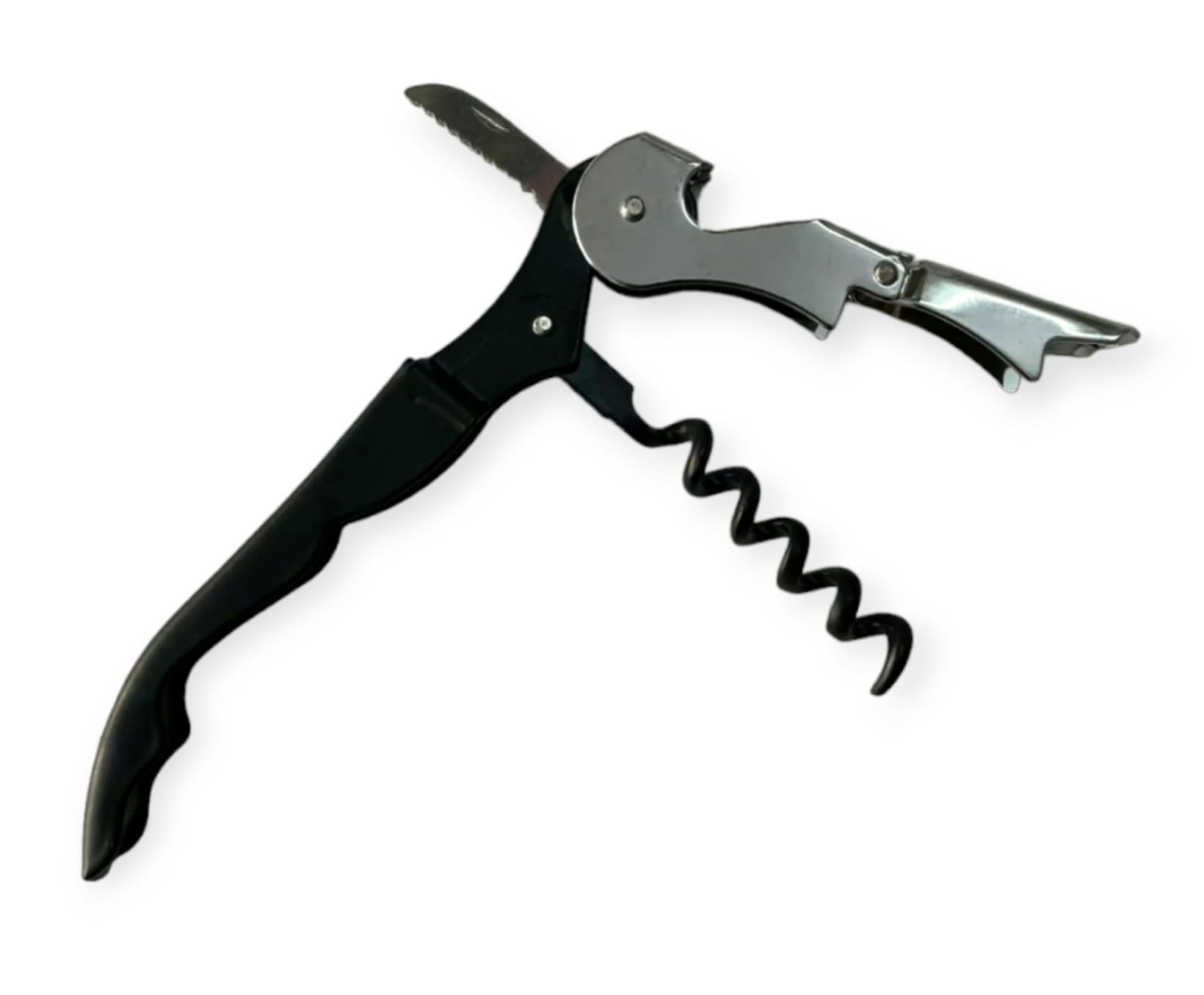Premium 3-in-1 Wine Corkscrew Set with Foil Cutter Knife & Bottle Opener - Stainless Steel Wine Opener Kit for Home, Bar & Travel (Pack of 1) - Perfect for Wine Lovers, Gifts & Entertaining