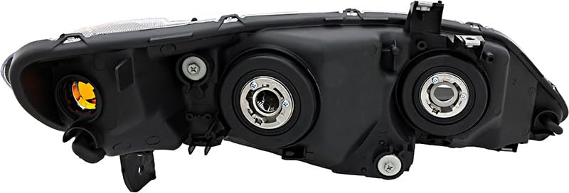 2006-2008 Honda Civic Sedan Headlight Assembly Kit - Halogen Headlamp Replacement for Driver & Passenger Side | Perfect for Night Driving & Road Safety