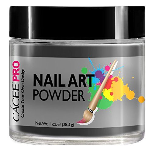 Cacee Nail Art Powder #15 Charcoal Grey - Professional Nail Dip Powder for Salon & Home Manicure - Long Lasting & Easy to Apply - Perfect for Nail Extensions, French Tips & Creative Nail Designs