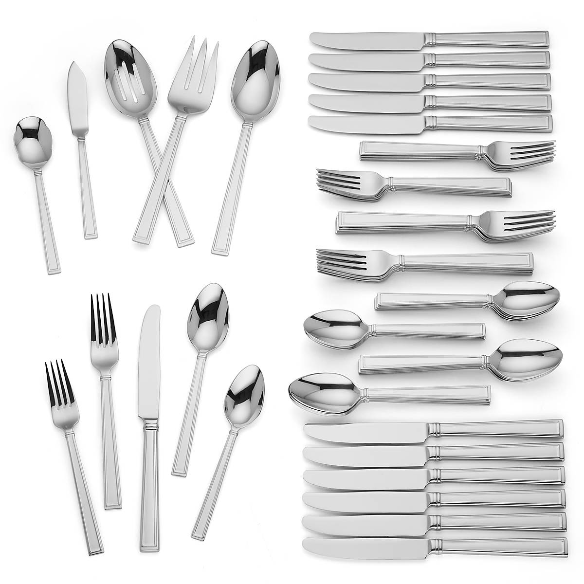 Bratton 65-Piece Stainless Steel Flatware Set - Elegant Silverware for Dinner Parties, Weddings & Everyday Dining | Includes Knives, Forks & Spoons