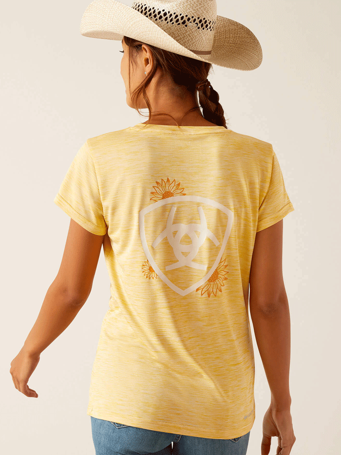 Ariat Women's Laguna Logo Top in Jojoba Yellow - Comfortable & Stylish Casual Shirt for Outdoor Activities & Everyday Wear