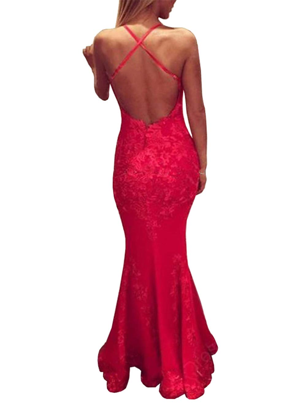 Elegant Green Applique Lace Halter Evening Dress for Women - Long Mermaid Wedding Gown for Prom, Bridal Shower & Formal Events