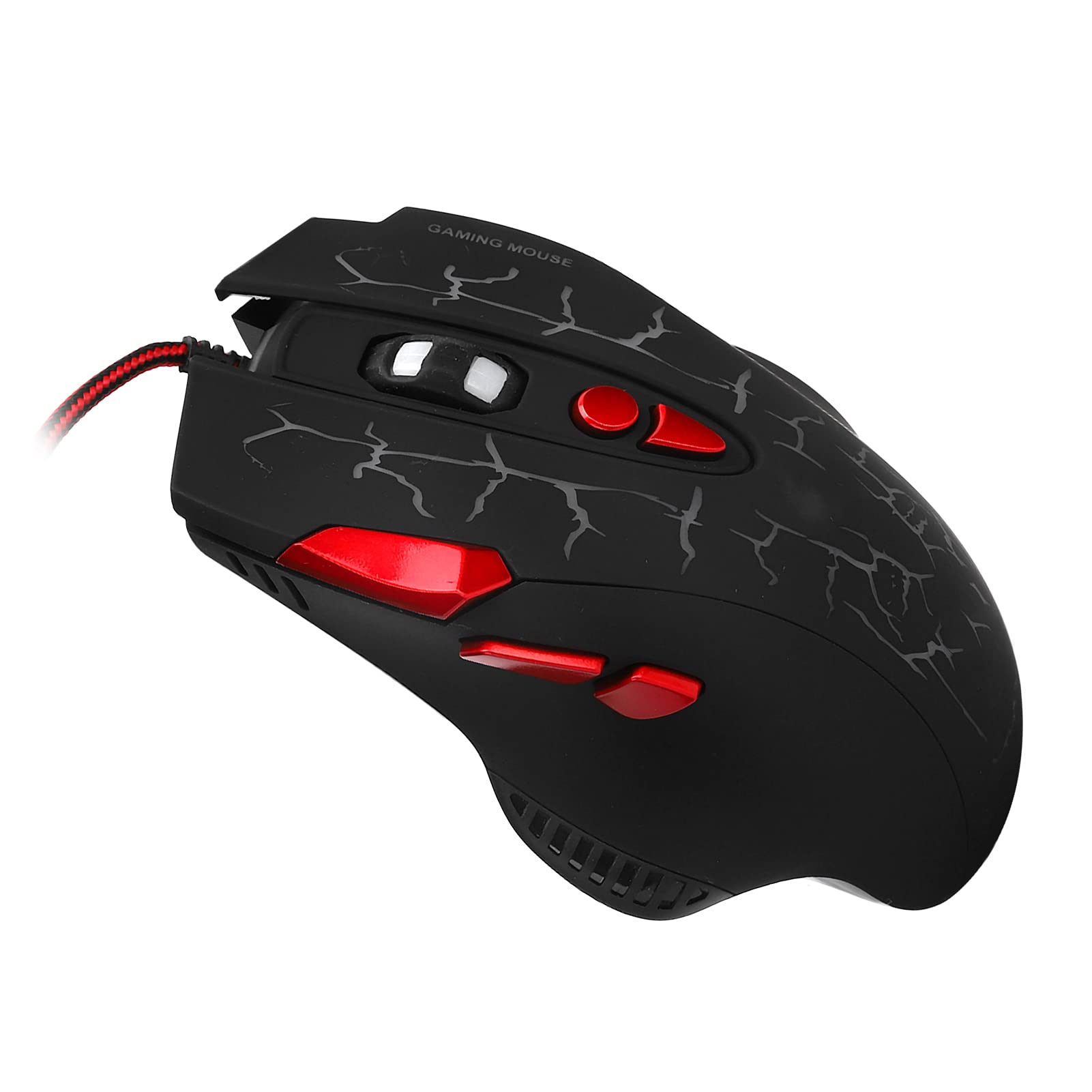 Heayzoki USB Wired Gaming Mouse - 8 Programmable Buttons, 4 Adjustable DPI Speeds, Ergonomic Design with RGB Breathing Light for PC, Laptop, Mac - Perfect for Gaming, Office Work, and Graphic Design (G550 Crackle)