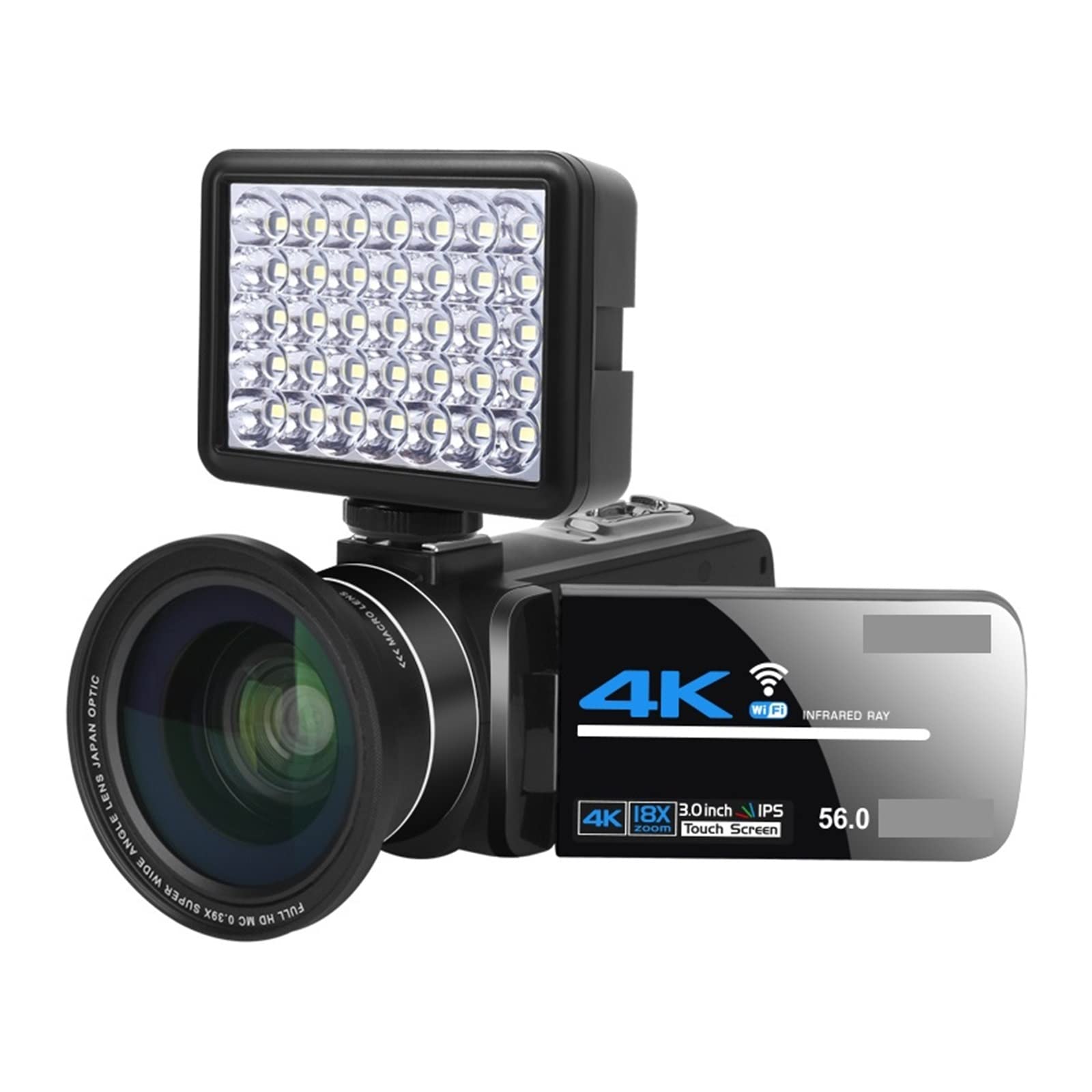 4K BODORME Digital Camera with Night Vision - 56MP Vlogging Cam for YouTube & Outdoor Shooting (128G SD Card Included)