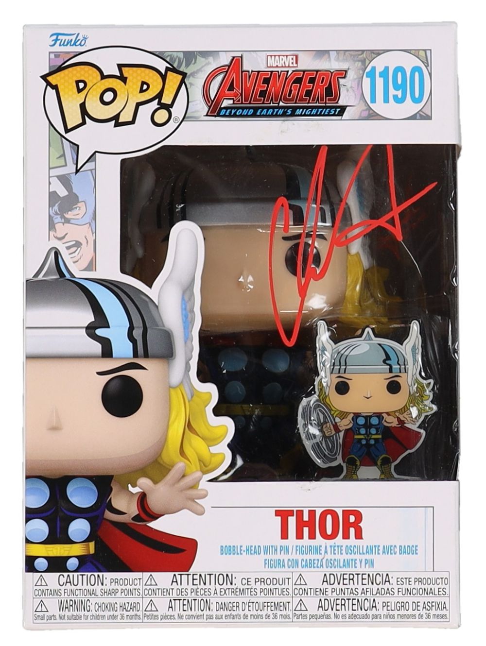Chris Hemsworth Signed Marvel Avengers Thor Funko Pop #1190 PSA/DNA Certified - Limited Edition Collectible for Marvel Fans & Pop Culture Enthusiasts - Perfect for Display, Gifts, and Comic Con Events