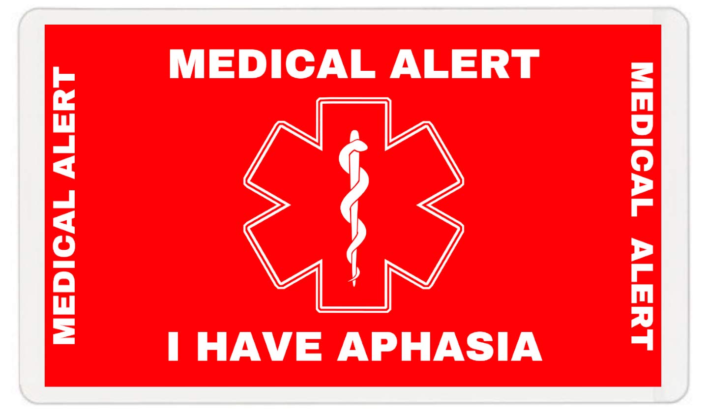 Aphasia Medical Alert Communication Wallet Card (Red) for Stroke Patients - Essential Emergency ID for Speech Impairment & Health Safety