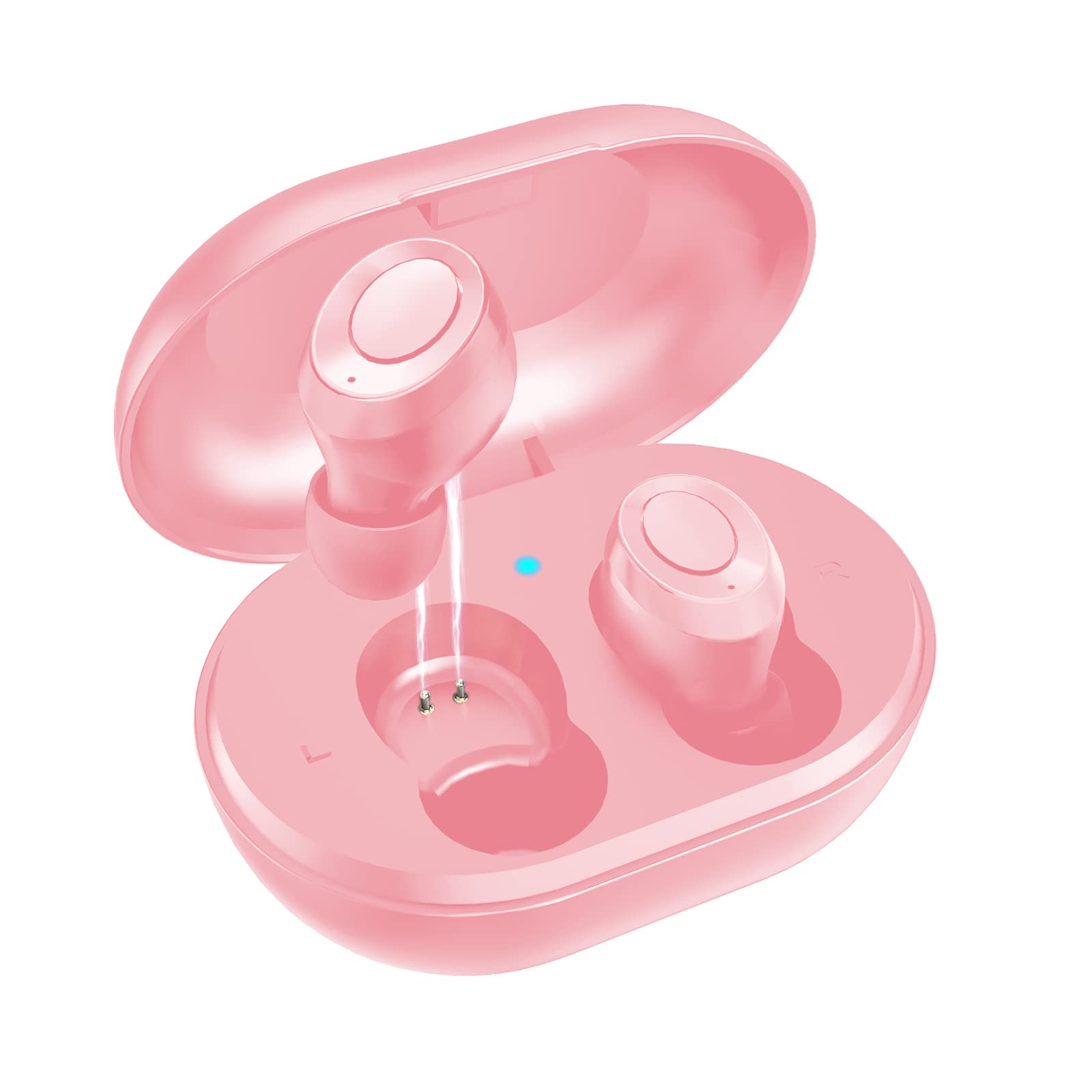 Jaroco Wireless Bluetooth Earbuds with Premium Stereo Bass, Built-in Mic & CVC Noise Cancellation - IPX7 Waterproof in-Ear Headphones with Charging Case for Running, Gym, Workout, Travel & Office Use (Pink)