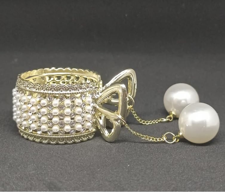 Korean Pearl Beads Hair Claw Clip - Elegant Rhinestone Ponytail Holder & French Barrette for Women and Girls | Perfect for Weddings, Parties, and Everyday Styling