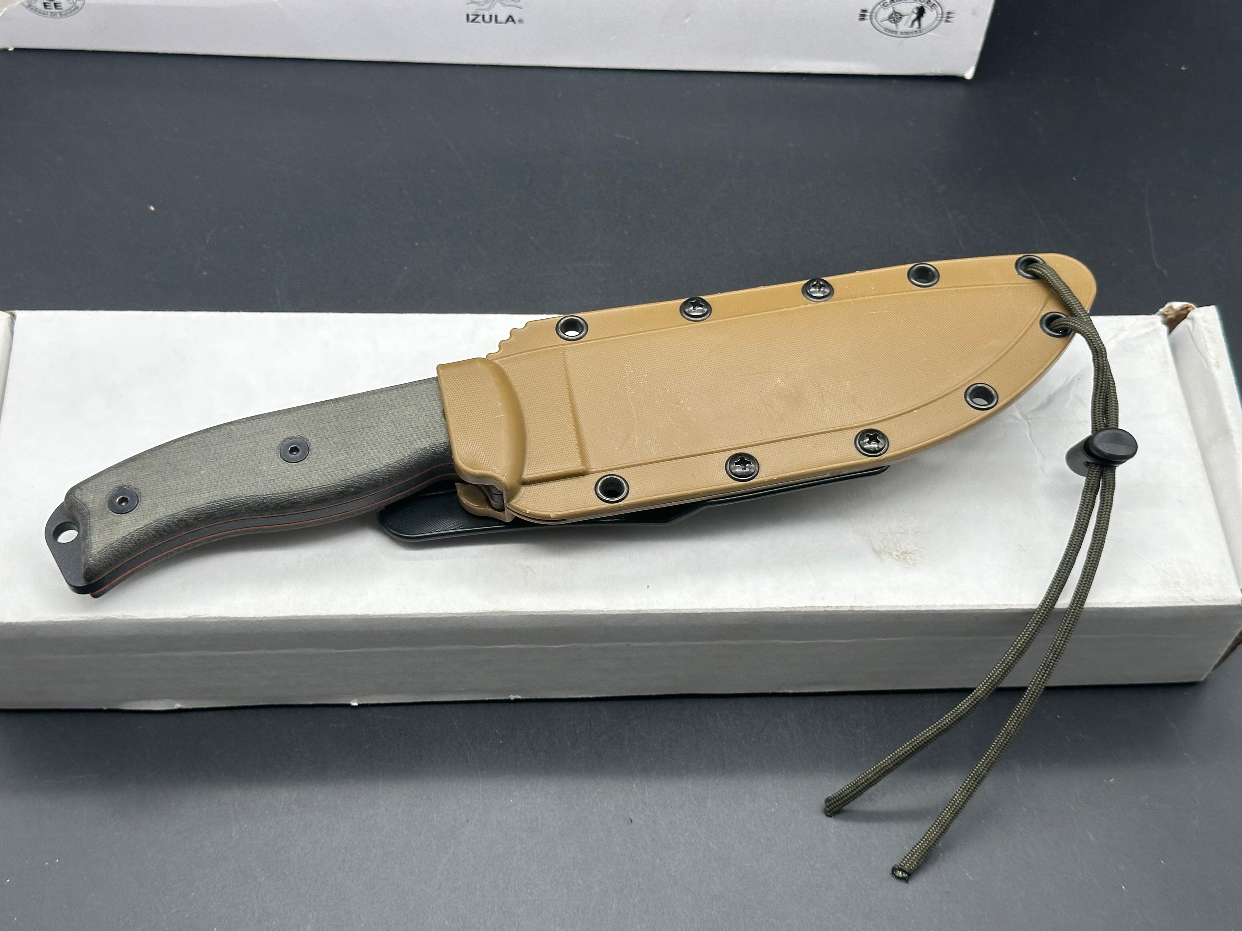 ESEE 6P Survival Knife with Coyote Brown Sheath - 6.5 Inch Plain Edge Fixed Blade for Outdoor Camping, Hunting & Bushcraft