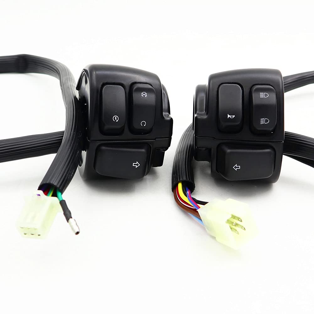 Harley Davidson Handlebar Control Switch Kit with Wire Harness - Turn Signals, Horn & Light On/Off Switch for 1996-2012 Models - Perfect for Motorcycle Customization & Road Safety Upgrades