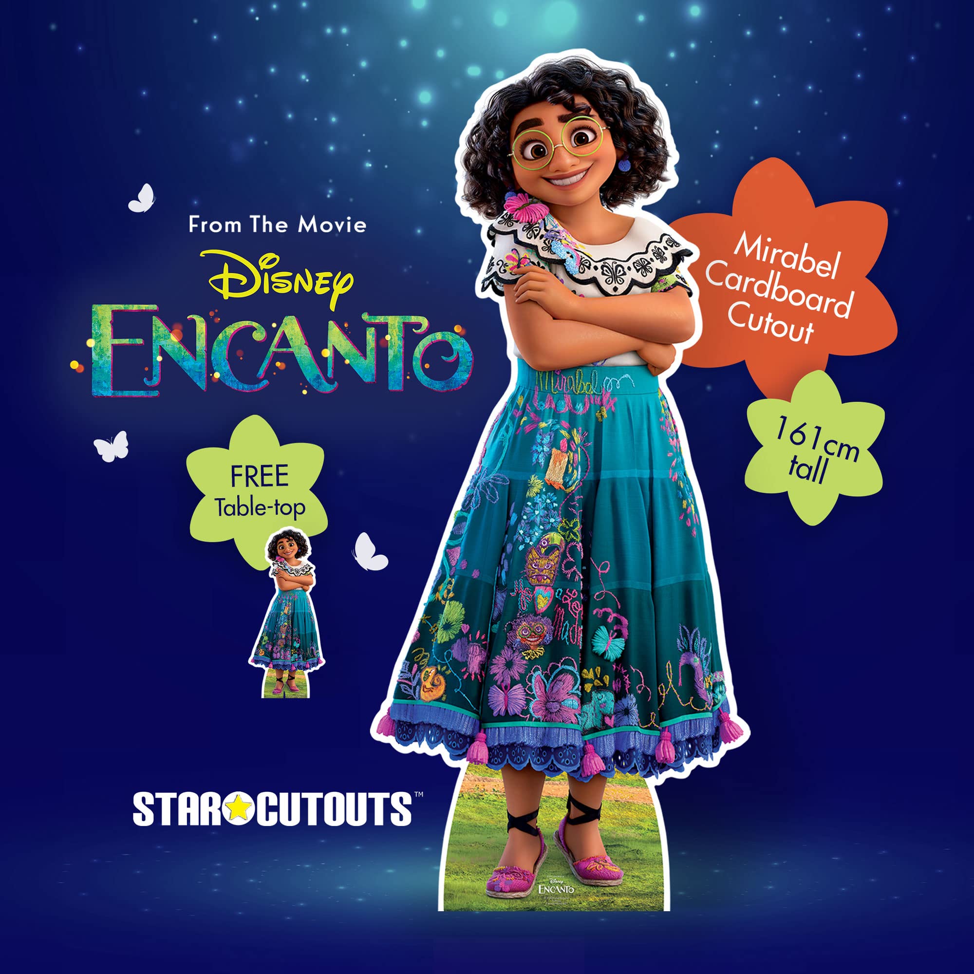 STAR CUTOUTS SC4104 Mirabel Encanto Life-Size Cardboard Cutout Standee - Free 2pc Mini Party Decorations & Gift (Red) | Perfect for Disney Movie Themed Parties, Birthday Decorations & Photo Booths