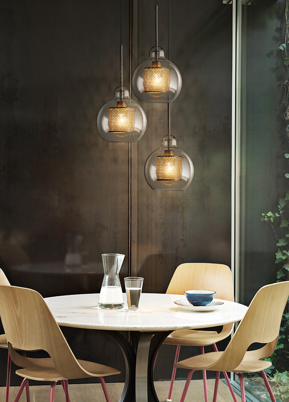 Chiswick Glass Pendant Light - Modern Hanging Ceiling Lamp for Kitchen Island, Dining Room & Bedroom Lighting