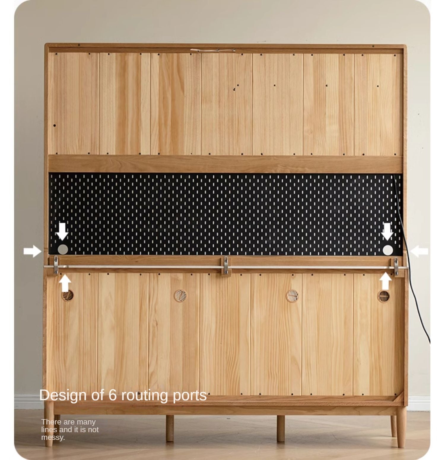 Solid Oak Wood Rock Plate Storage Cabinet - High Capacity Organizer for Kitchen, Living Room, or Office