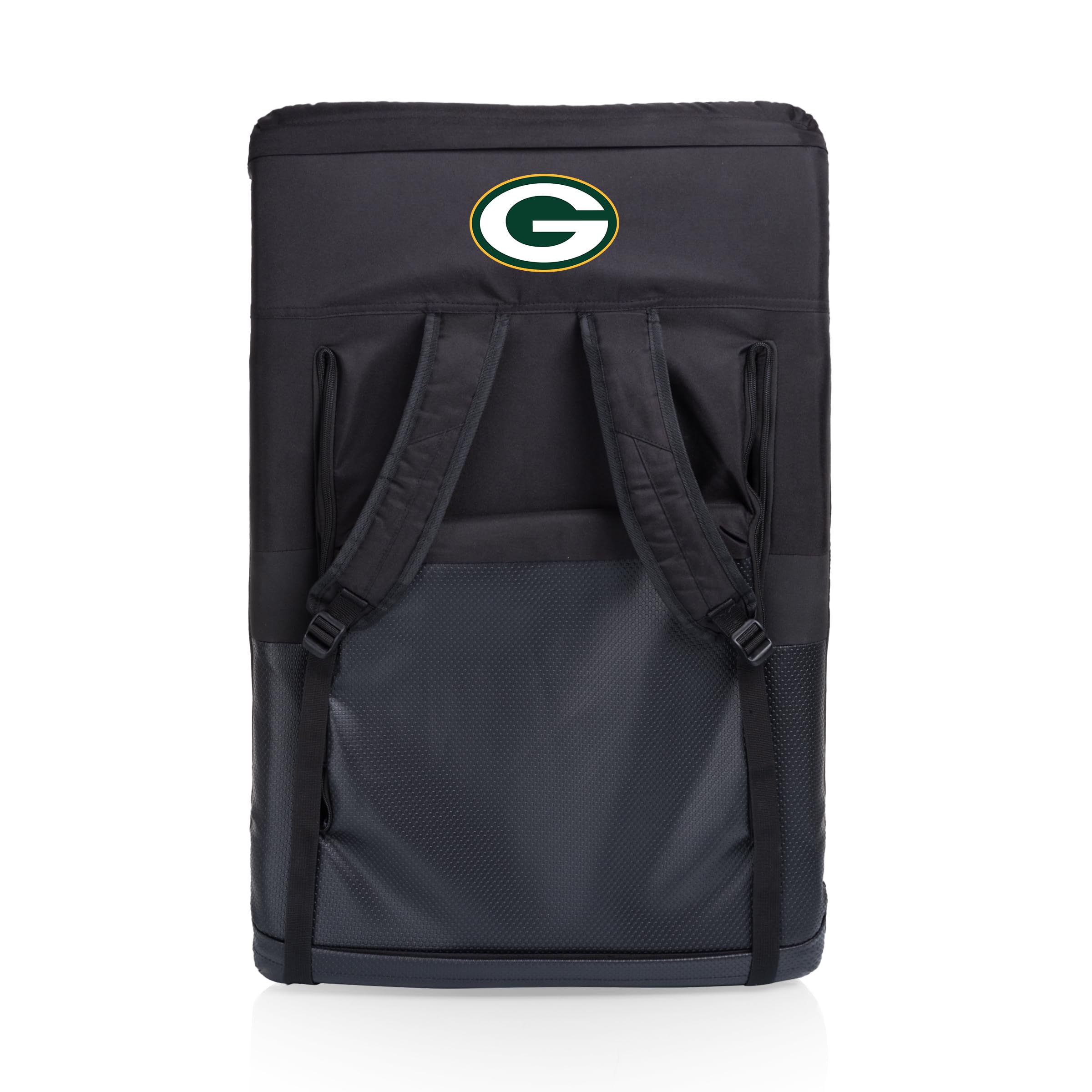 PICNIC TIME Black Green Bay Packers Ventura Seat Portable Recliner Chair - Lightweight Folding Camping Chair for Outdoor Sports, Tailgating, Beach & Backyard Relaxation