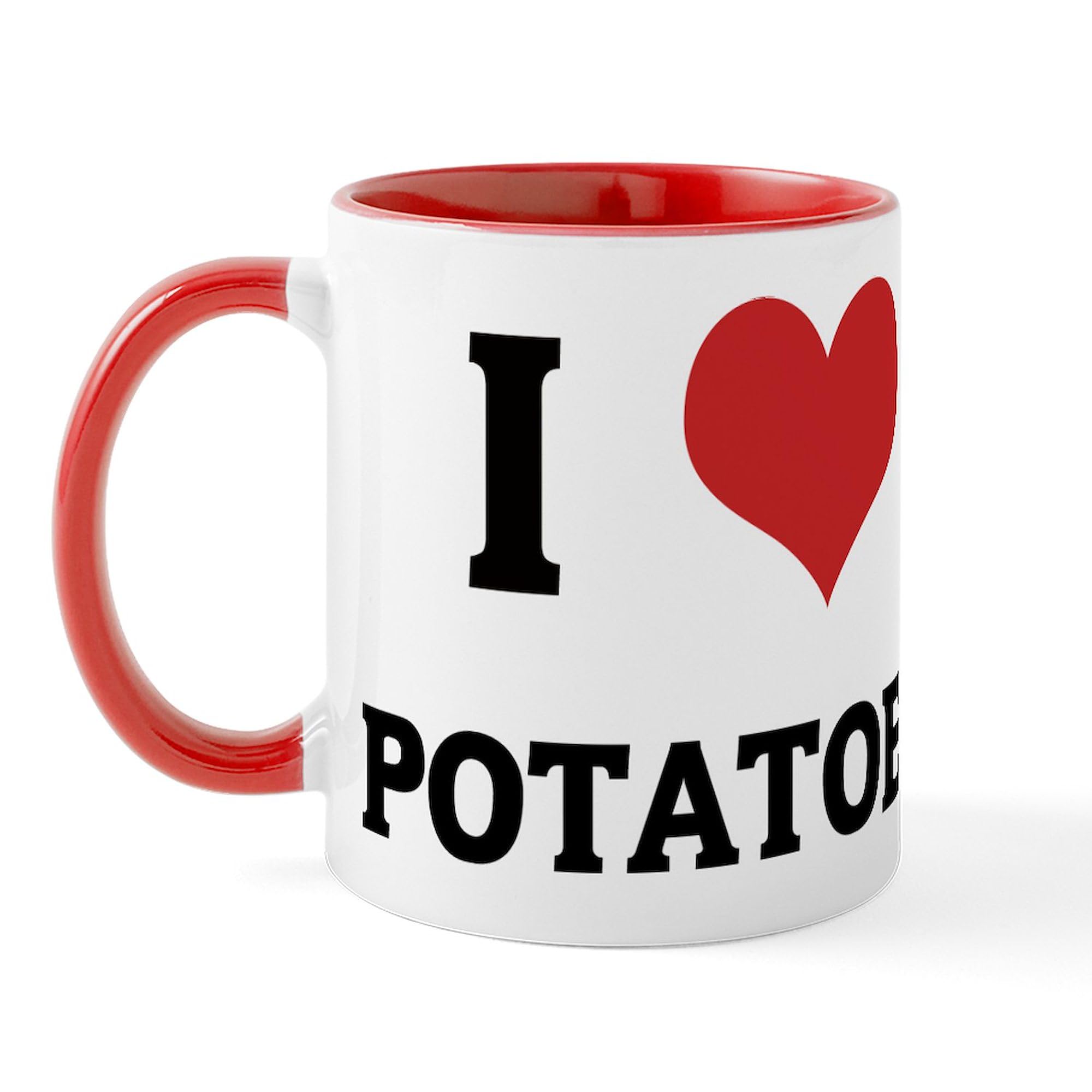 I Love Potatoes Ceramic Coffee Mug 11 oz (325 ml) - Perfect for Tea, Hot Chocolate & Office Use - Funny Gift for Potato Lovers