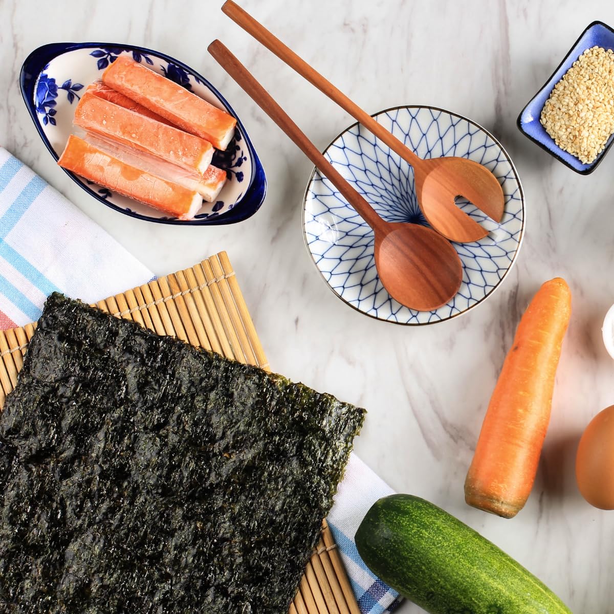 Premium Sushi Nori - Roasted Seaweed (50 Sheets) for Sushi Rolls & Gimbap - Vegan Korean Snack