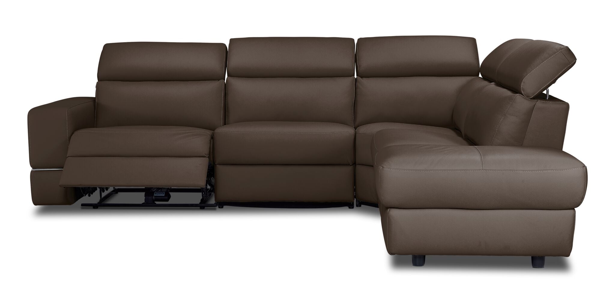 Bianca 3-Piece Power Reclining Sectional Sofa with Right Facing Chaise Lounge - Taupe Fabric - Perfect for Living Room, Home Theater & Family Gatherings