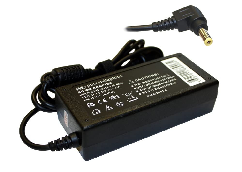 Power4Laptops 65W AC Adapter Charger for ASUS PN40 Mini PC - Replacement Power Supply Cord with Worldwide Compatibility - Perfect for Home Office, Gaming & Business Use