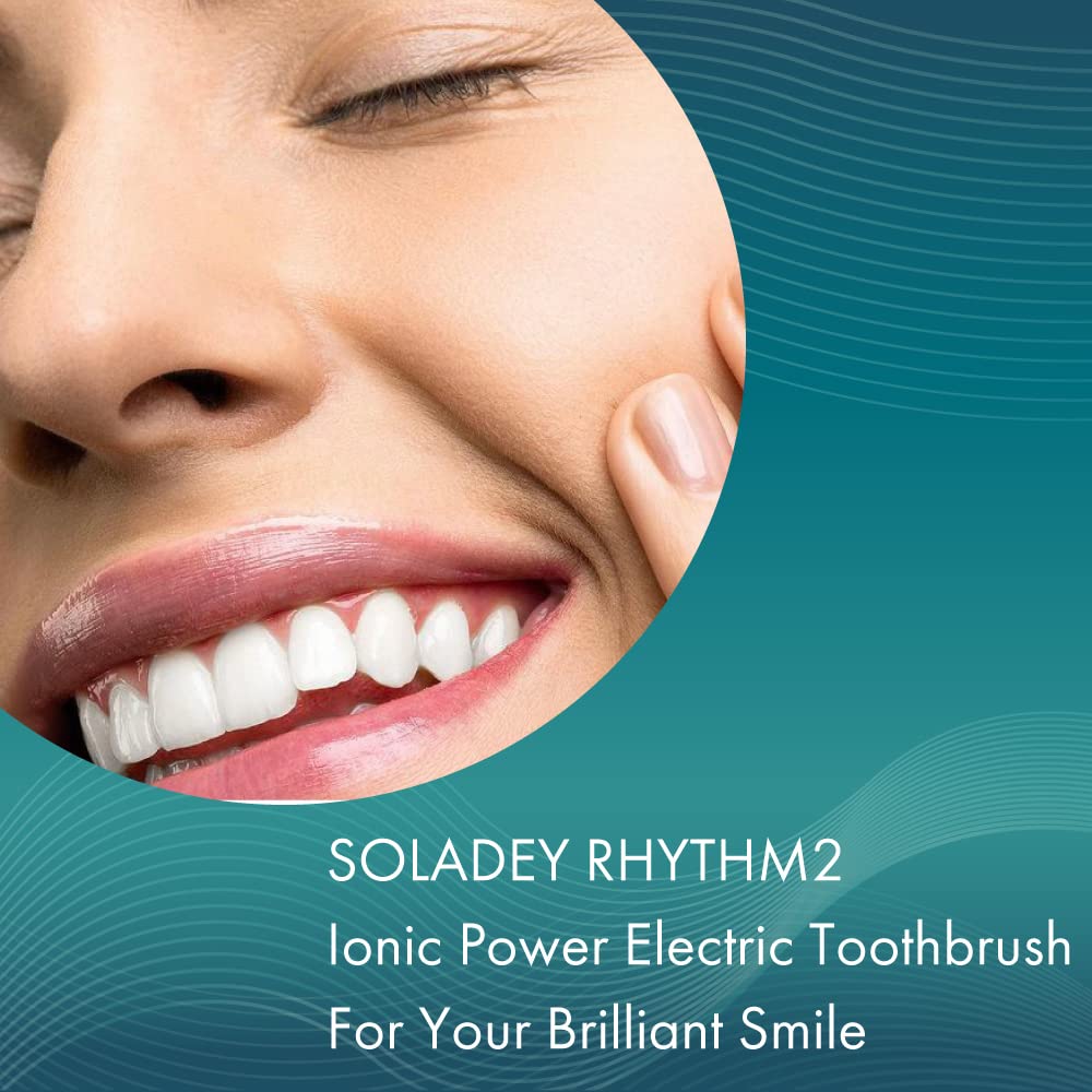 Soladey Rhythm2 Ionic Power Electric Toothbrush with Solar Panel & TiO2 Technology - Eco-Friendly Whitening Toothbrush for Home & Travel Use