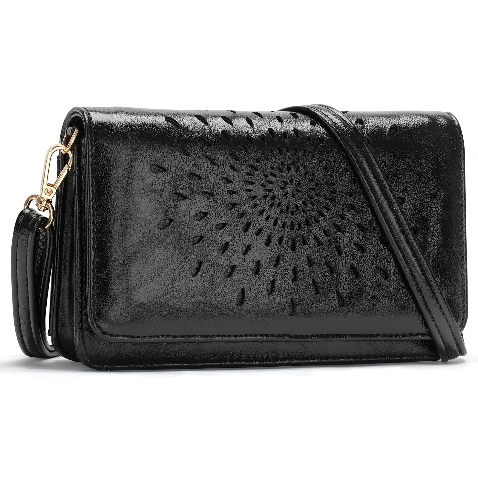 APHISON Women's RFID Blocking Crossbody Bag - Multi-Function Small Purse with Card Holder & Wristlet Wallet (Perfect for Travel, Shopping & Daily Use)