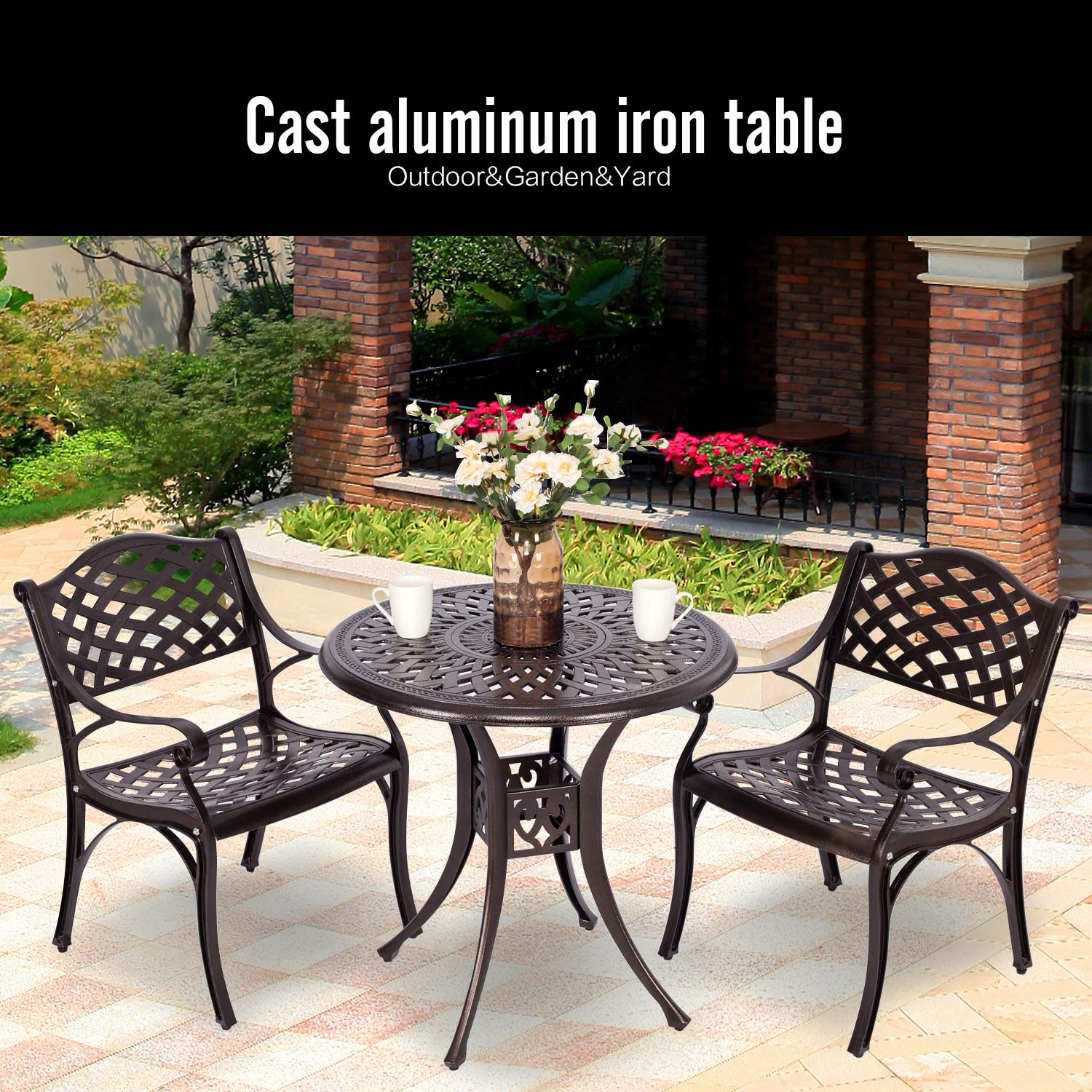 YUSING 3-Piece Outdoor Patio Bistro Set - 31